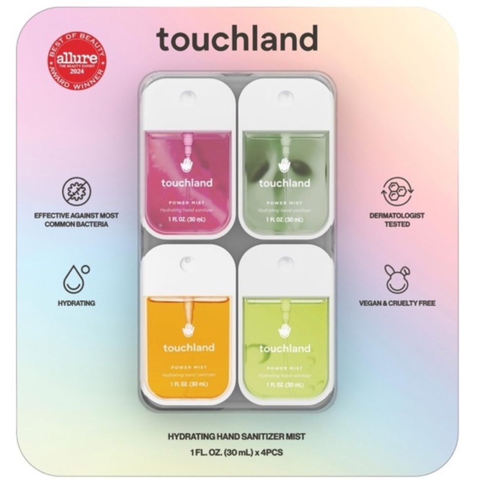 Touchland Power Mist Hand Sanitizer Set - Pink, Green, Orange, White